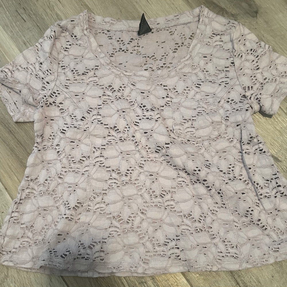 Free People lilac crop top in floral cutout
